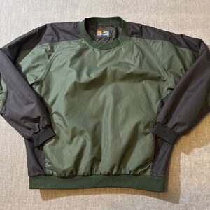 Forresters Pullover Windbreaker Jacket Men's XL Green Brown Long Sleeve